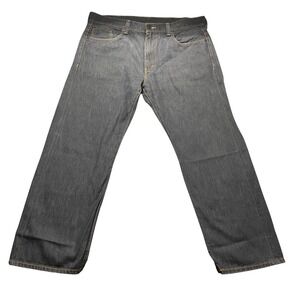 Levis 569 Loose Straight Jeans Mens 38x30 Dark Wash Gray Denim Flap Pocket